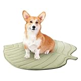 Leaf Shaped Cat Cooling Mat, Leaf Shaped Pad, Breathable Durable Easy to Clean Pet Cool Mats for Cat and Dog, 3 Size Can Choose for All Pets, Soft Summer Pet Sleeping Blanket Kennel (Green, L)