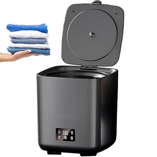 10L Fully Automatic Portable Washing Machine, 4-in-1 Compact Washer with Drain Pipe, Intelligent Cleaning, 4 Speed Adjustments - LCD Touch Control for Travel, Apartments, Home Use