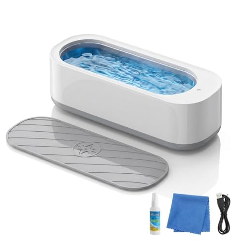 Imagen de DUSEKI Limpiador Ultrasonidos 300ml Profesional Limpiador Gafas Ultrasónico 45KHz Limpieza integral de 360° para Joyas