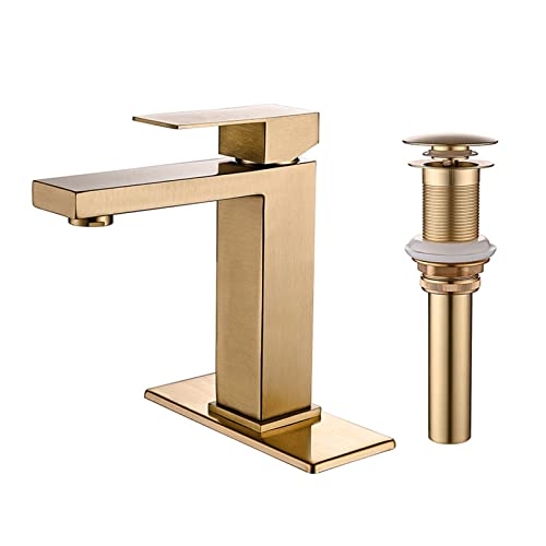 Robinet de lavabo de salle de bain doré pour ambiance ferme chic