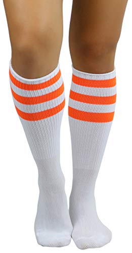 Image of ToBeInStyle Women's Premium Below Knee Athletic Socks w /Contrasting Wide Stripes