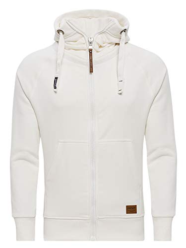 Yazubi Herren Sweatjacke Hoodie mit Reißverschluss Jacob, Weiß (Cloud...