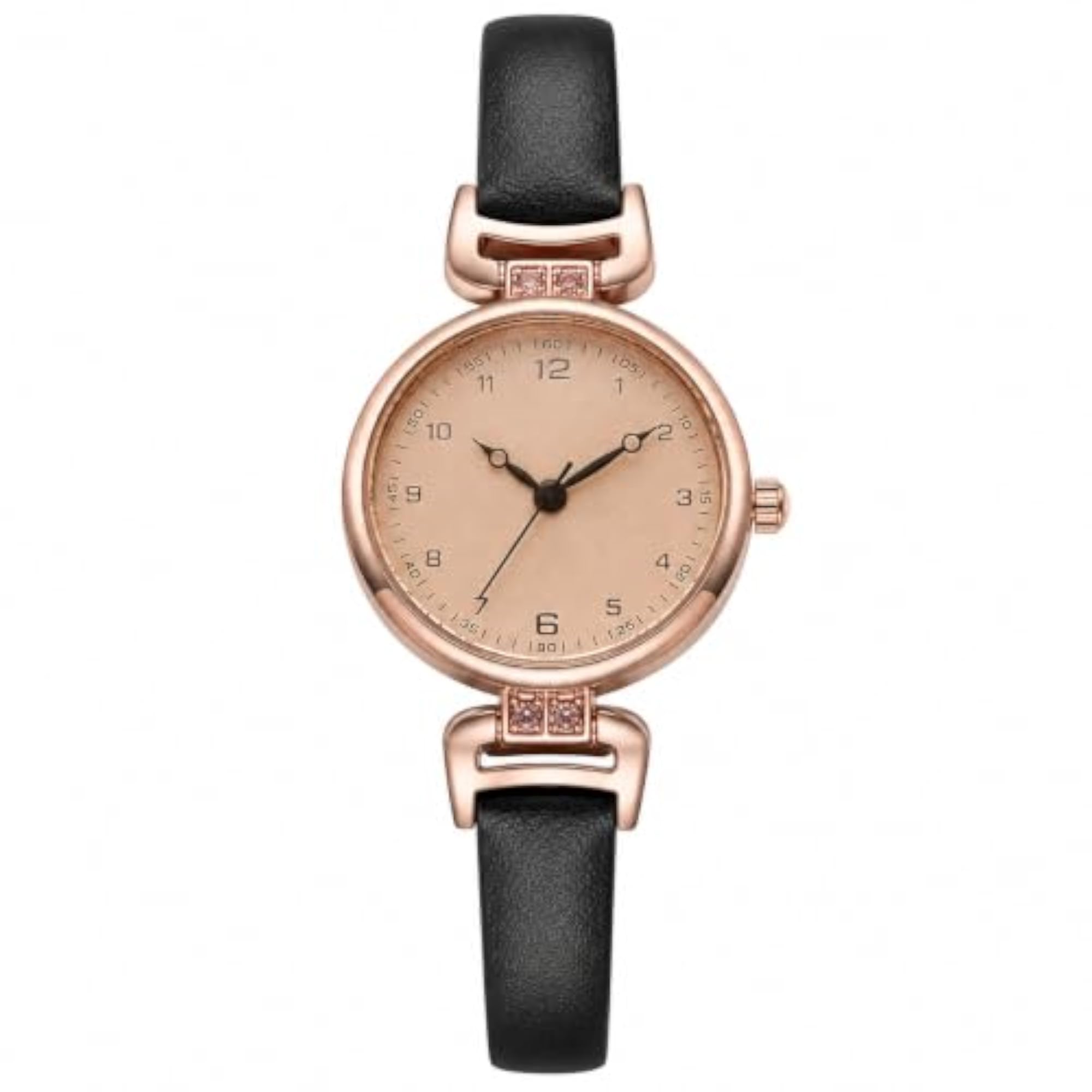 Women's Vintage Rose Gold Faux Leather Strap Watch