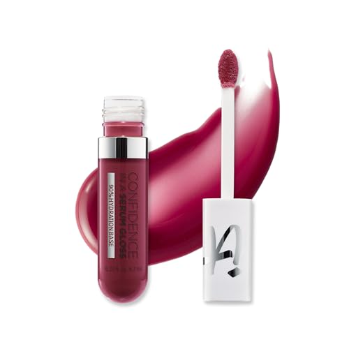 IT Cosmetics Confidence in a Serum Lip Gloss - Smoothing & Conditioning - 8HR Hydration with Hyaluronic Acid Ceramide Vitamin E - High Shine & Sheer Finish Self-Determined (Soft Cool Mauve)