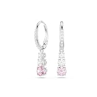 Swarovski Orecchini pendenti Stilla Attract, Taglio Round, Rosa, Placcato rodio