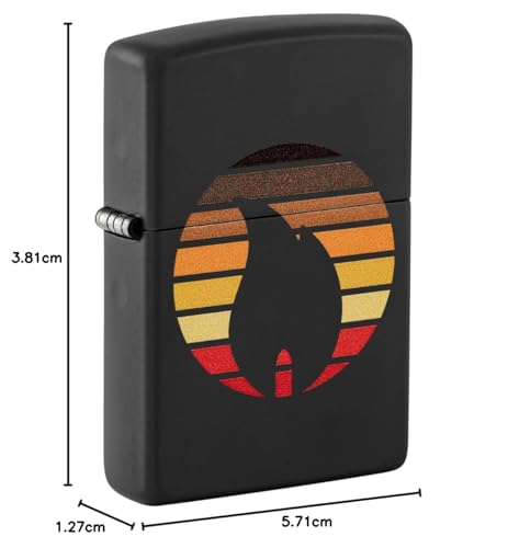 Image of Zippo Colorblock Zippo Design Black Matte Windproof Pocket Fuel Refillable Lighter, BIS Certified