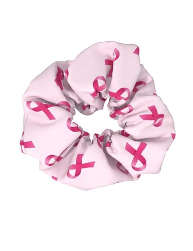 Breast Cancer Hair Scrunchies Breast Cancer Awareness Hair Ties Pink Ribbon Scrunchy Hair Bands BCA05 (A1)
