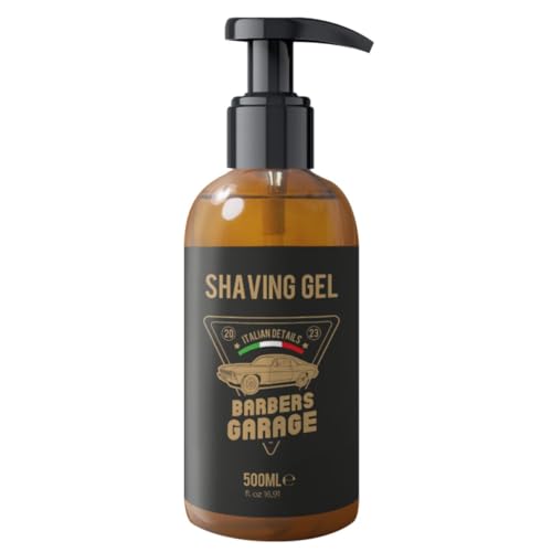 Barbers Garage – Shaving Gel - Rasatura Uomo – Lenitivo e Idratante – Antirossore – Per Pelli Sensibili – 500ml