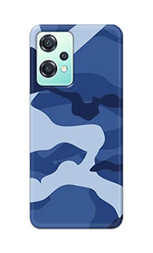 Image of Printed Hard Back Cover Case for OnePlus Nord CE 2 Lite 5G Back Cover (Army Blue Pattern) -702