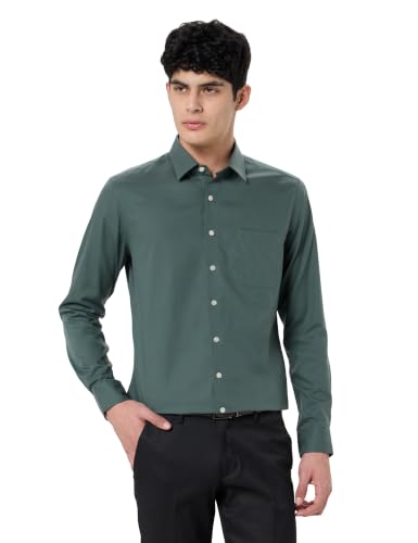 Image of Louis Philippe Men's Slim Fit Easy to Iron Everyday wear Premium Cotton Full Sleeve Solid Formal Shirt
