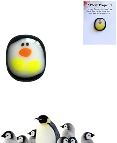 Little Pocket Penguin Hug, Mini Animal Pocket Hug Penguin, Special Penguin Pocket Keepsake Ornament Penguin Ornament with Greeting Card Cute Animal Gift