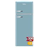 Amica KGC 15632 T Retro Kühl-/Gefrierkombination / Ice Blue (Türkis) / 144cm (H) x 55cm (B) x 62cm (T) / Retro-Design / Kühlschrank mit Gefrierfach