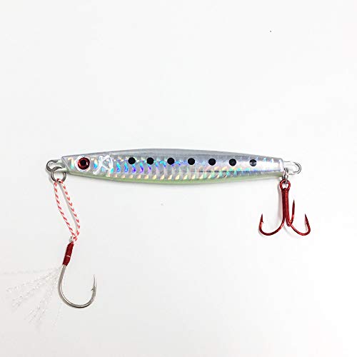 オルルド釣具 メタルジグF Aセット 4色 7.5cm 25g アシストフック付 魚に見えにくい赤フック採用 qb100143a01n0 3枚目