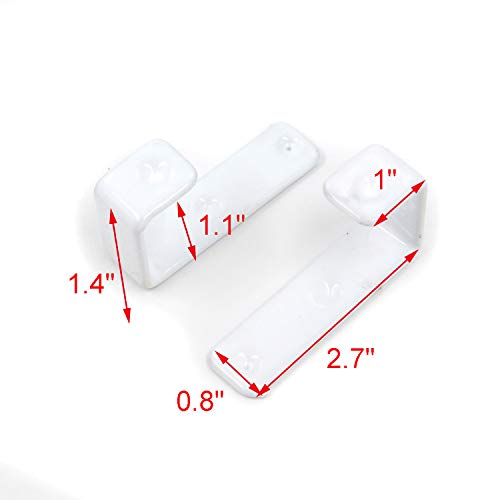 Geesatis Hook Hardware 2 PCS Bed Ladder Hooks Utility Hooks Bunk Bed Ladder Hook Unique Design Heavy Duty Hook Brackets for Bed Decoration Tool, with Mounting Screws, White, Inner Length: 28mm