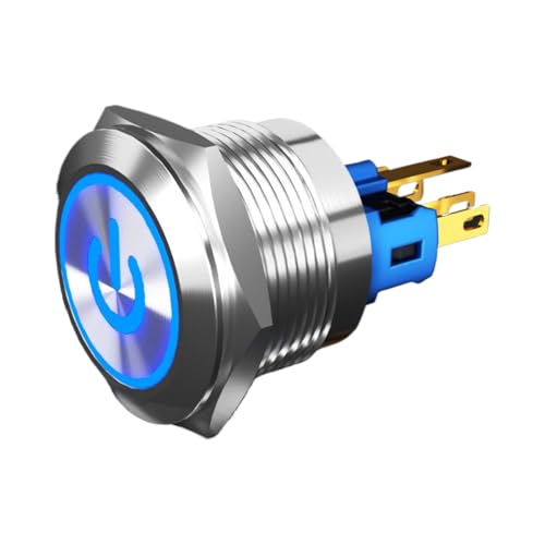 Interruptor de botón 22mm con autorreinicio y anillo LED para paneles 2
