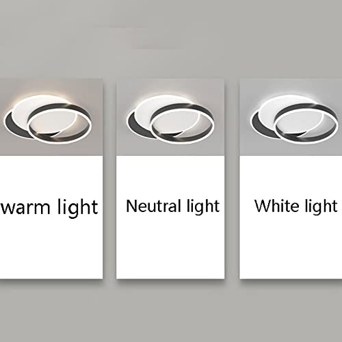 Plafonnier LED maison design rond noir avec système d'éclairage à intensité variable - 6