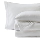 Springtree Home Ultra Soft Polar Fleece Sheets Set | Queen Size | Plush Micro Fleece Sheets Queen Size | Cozy Soft Winter Sheets | Fiona Collection - Bright White