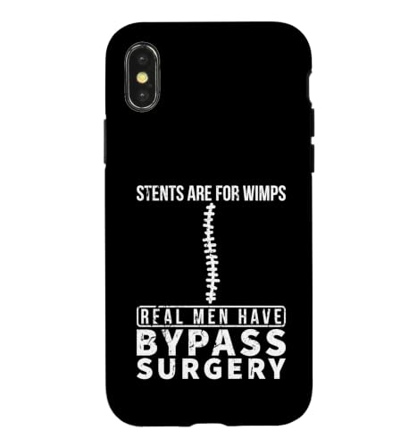 Stents Is For Wimps Real Men Have Bypass �I�[�v���n�[�g��p �X�}�z�P�[�X iPhone X/XS �p