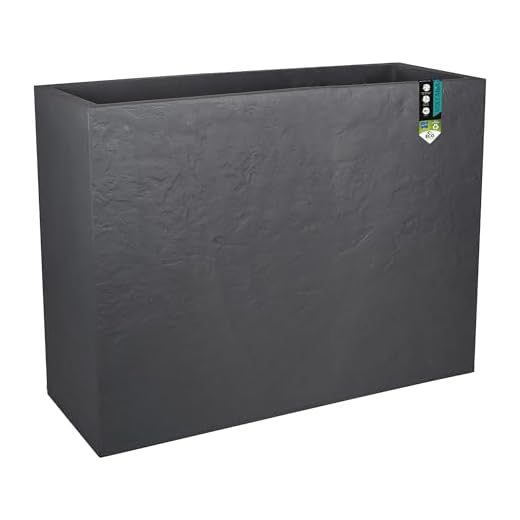 EDA Blumenkasten Volcania, quadratisch, Farbe: Anthrazit-Grau