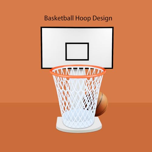 MORNING SUN Papierkorb,Basketballkorb Mülleimer mit Holz Backboard,Originell Basketball Deko für Basketball Fans,12L Papierkörbe für Kinderzimmer Schlafzimmer Büro