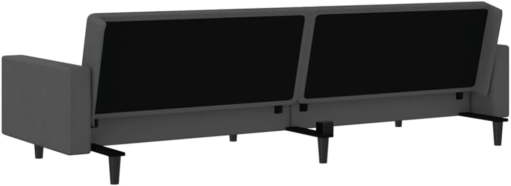 Sofa Bed Dark Grey Velvet (100% Polyester) Living Room Furniture