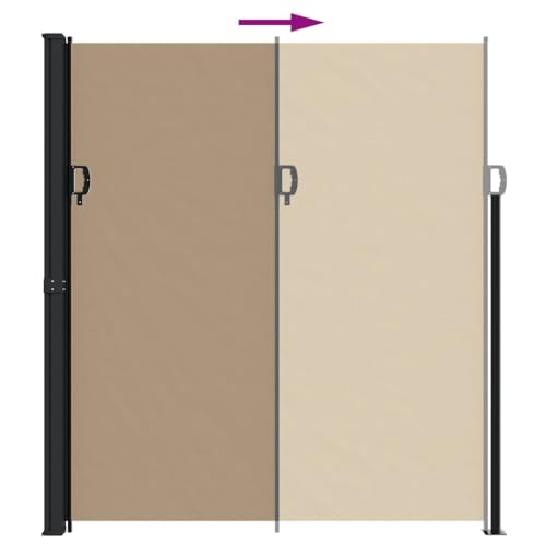 Store latéral extensible taupe 220 x 300 cm extérieur résistant vent pour balcon - 5