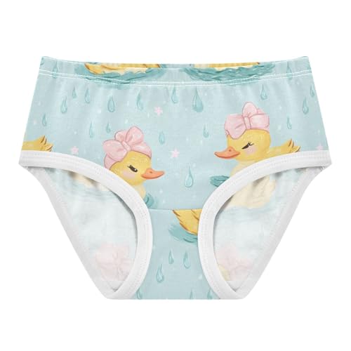 Wusikd Ducks Pink Headbands Girls' Underwear Cotton Bows Raindrops Girls Briefs Soft Toddler Underwear 2T