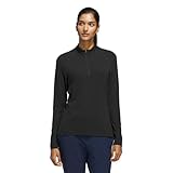 adidas Women's Ultimate365 Solid Quarter-Zip Mock Long Sleeve Top, Black, Large