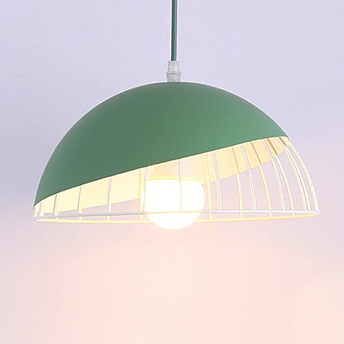 Mengjay Suspensions Luminaire Nordique Moderne, Lustre Metal Cage E27 Rétro Simple, Lampe Plafonnier Macaron Vintage Créatif, Loft Pendante Lumière pour...
