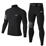MEETYOO Thermounterwäsche Set Herren, Innenfleece Lange Funktionsunterwäsche Atmungsaktiv Winter Skiunterwäsche Sport Kompressionsanzug für Workout Skifahren Laufen Radsport Wandern