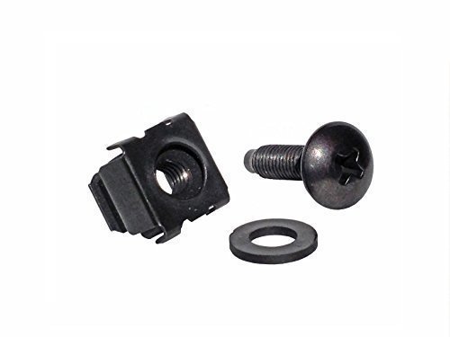 RackGold 12-24 Cage Nuts – 50-Pack, Black Oxide, USA-Made Snap-In Rack Nuts For Server Racks