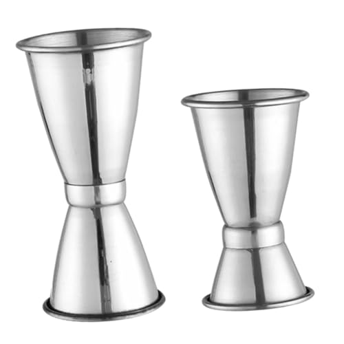 HOLIDYOYO Double Jigger Cocktail Jigger 2pcs Steel Measuring Cups Wine Measuring Device