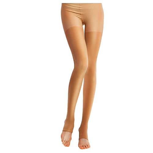 Image of Lin Performance Women Compression Stirrup Pantyhose 15-20mmHg Leg Slimming