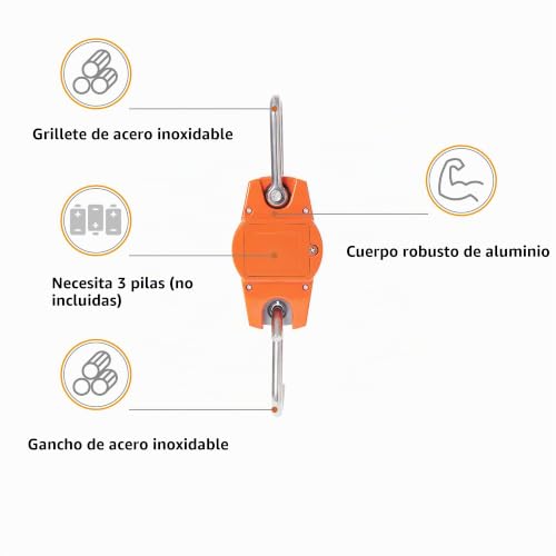 Miniatura 5 de Hyindoor 300kg Escala De Grúa Electrónica Báscula Digital De Grúa Para Pesca Industrial Con Gancho Resistente