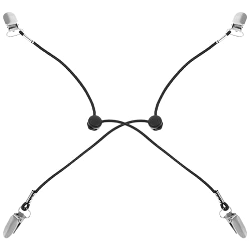 BESPORTBLE Pinces Élastiques Noires pour Draps de Lit d'angle, Lot de 2, Antidérapantes et Robustes en Métal Corde Élastique Réglable pour Literie