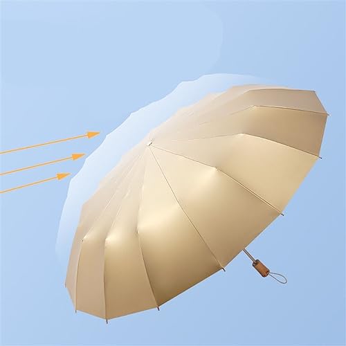 Paraguas a prueba de viento plegable con proteccion solar integrado 2