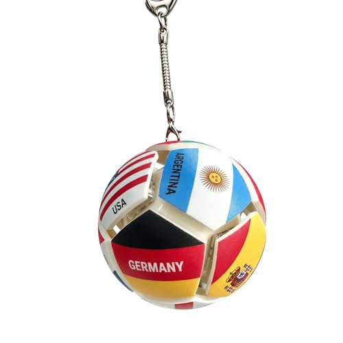 LXYUNKJ 2026 World Cup Soccer Fidget Toy - 3D Printed Flags Clicker Keychain - Anxiety Relief Desk Gadget for Men & Teens (All Country)