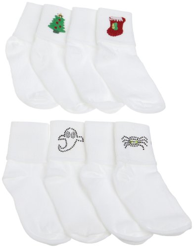 Jefferies Socks Little Girls' Applique Happy Holiday Combination