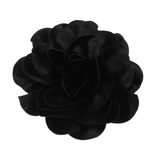 Broche fleur exagérée noire pour transformer une veste de fête