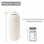 White Ceramic Vase for Flowers, Tall Home Decor Vase with Ribbed Texture, Vases for Centerpieces, Farmhouse Decor, Living Room, Christmas Decor Bedroom, Table, and Kitchen Shelf (10.2 in) - Image 4
