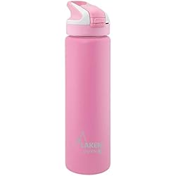LAKEN Botella Térmica Summit de Acero Inoxidable para Niños, con Tapón Automático y Cierre de Seguridad, 350 ml, Rosa