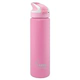 laken summit bottiglia d'acqua doppia parete borraccia termica e isolante in acciaio inox con tappo sportivo 750ml rosa