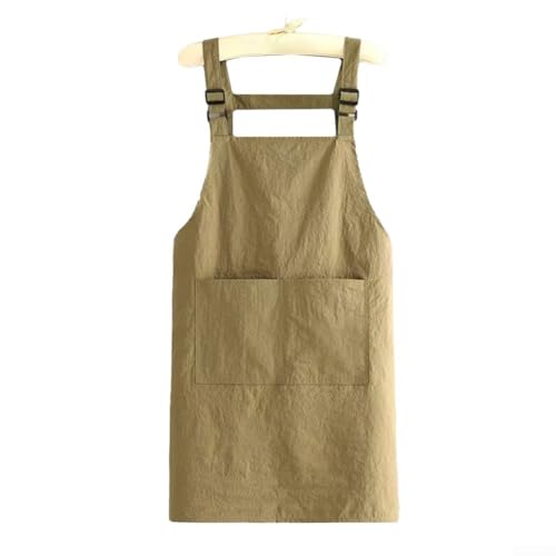 FortunateSweet Ropa de trabajo repelente al agua, delantal de cocina para el hogar, cocina, hornear, pintura, tareas domésticas, caqui, largo