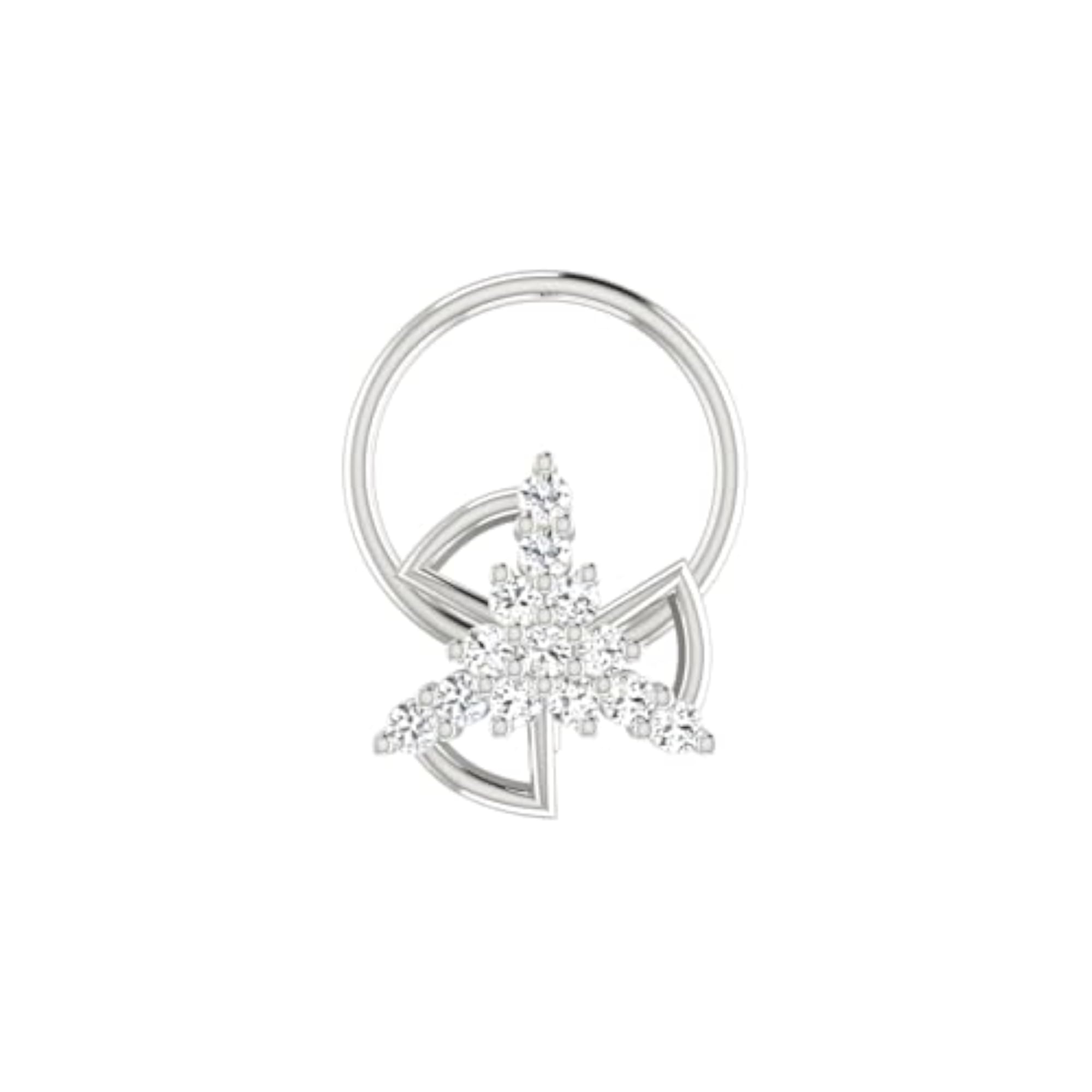 Women's 9K BIS Hallmarked White Gold Stud Nosering