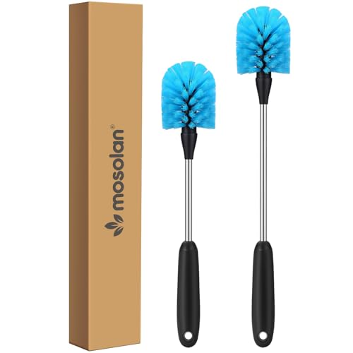 Image of MOSOLAN Stainless Steel Water Bottle Cleaning Scrubbing Brush, 13 in-15 in