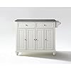 Maykoosh Farmhouse Fresh Granite Top Full Size Kitchen Island/Cart White/Gray