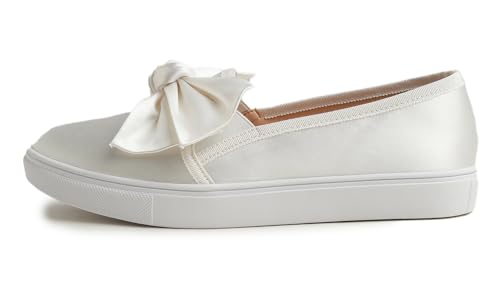 Image of FEVERSOLE Women's Casual Slip On Sneaker Fashion Bow Tie Loafer Flats