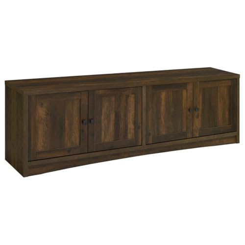 Pemberly Row 3-Piece TV Stand and Media Tower Wall Unit, 78 in, Melamine/MDF/Plywood, Dark Brown Wood Finish, Fits TVs Up to 80 in, Adjustable Shelves, Cord Management, Living Room Entertainment - Image 4