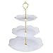 Comius Sharp Soporte para Tartasde 2/3 Pisos, Bandeja de Tartas Desmontable Plato de Frutos Postre para Boda Fiesta Tarde Cumpleaños(Round)