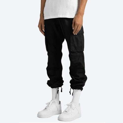 Mens Casual Cargo Pants Joggers Athletic Pants Cotton Loose Straight Sweatpants2